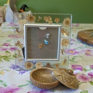 Dried Flower Picture Frame/ Soap Stone Dish Bundle